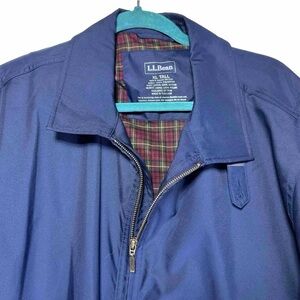 L.L. Bean Men's Navy Jacket with Plaid Lining